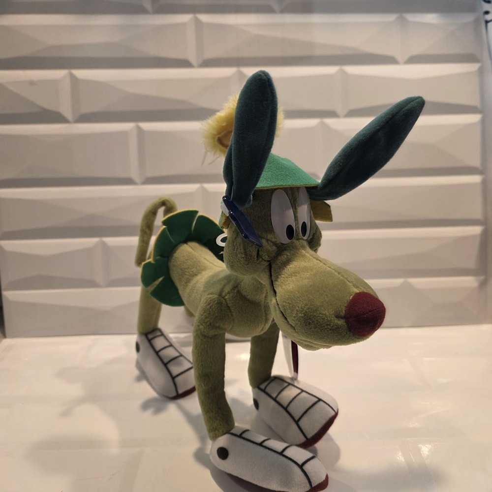 Vintage plush 1997 Looney Tunes Applause Bendable K-9 dog Marvin The Martian